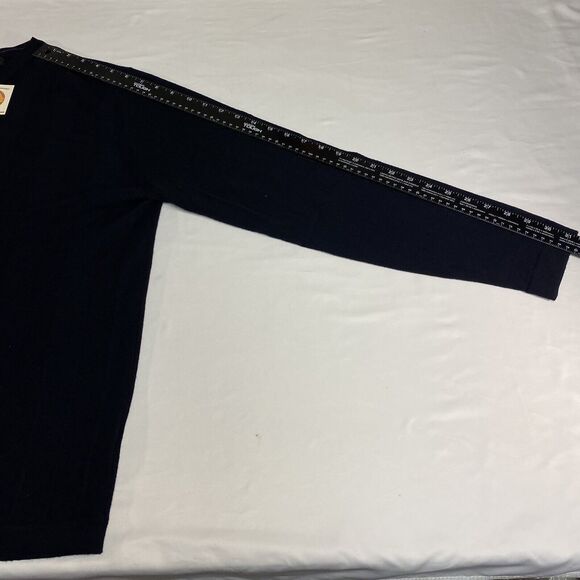 Banana Republic Sweater Mens Large Blue Fine Italian Merino Wool Preppy V-Neck - Picture 15 of 16